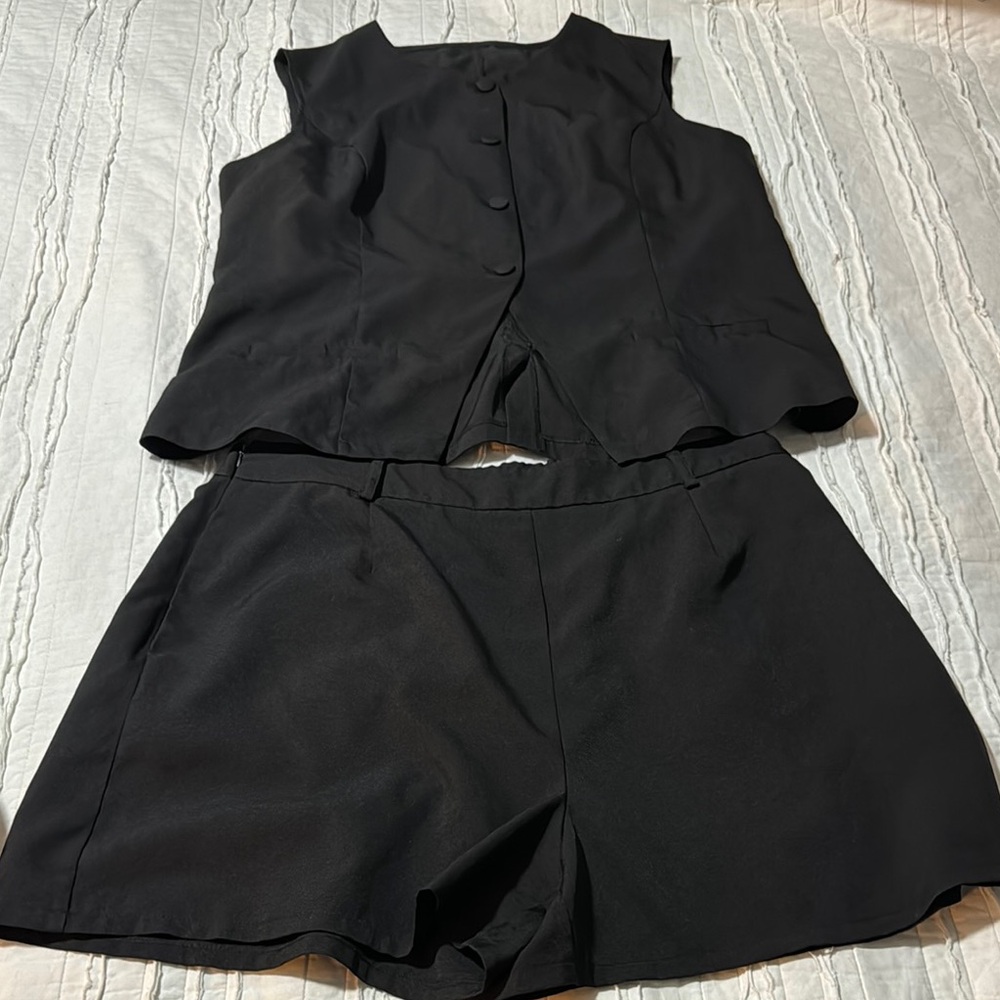 COPY - Women’s Black Sleeveless Top and Shorts Set.